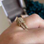 Anel Ajustável Baguete Dourado