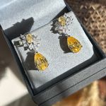 Brinco Pendulo Meia Flor Fancy Yellow