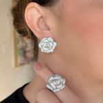 Conjunto Brinco E Anel Rose 