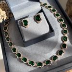 Conjunto Orgânico Verde Esmeralda Dourado