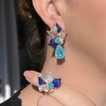 Conjunto Brinco E Colar Lorena Azul