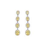 Brinco Luxo Pedras Ovais Fancy Yellow
