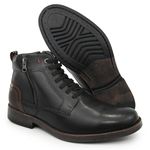 Bota Urbana Casual Boxer Couro Legítimo Preta