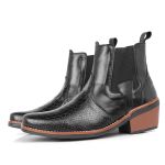 Bota Texana Botina Jacaré Masculina Com Elástico Moda Country Preta