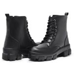 Bota Feminina Coturno Tratorada Baixa Blogueira Moda Preta 
