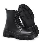 Bota Feminina Coturno Tratorada Baixa Blogueira Moda Preta 