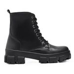 Bota Feminina Coturno Tratorada Baixa Blogueira Moda Preta 