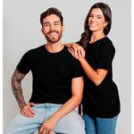 Camiseta Unissex Básica Lisa 100% Em Algodão Preta