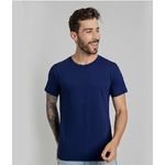 Camiseta Unissex Básica Lisa 100% Em Algodão Azul Marinho