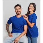 Camiseta Unissex Básica Lisa 100% Em Algodão Azul Bic