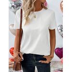 Camiseta Feminina Básica Unissex T-shirt Lisa 100% Em Algodão Branca