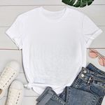 Camiseta Feminina Básica Unissex T-shirt Lisa 100% Em Algodão Branca