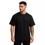 Camiseta Oversized Masculina e Feminina Longa 100% Algodão Preta