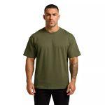 Camiseta Oversized Masculina e Feminina Longa 100% Algodão Verde Militar 