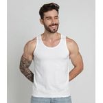 Regata Lisa Cavada Masculina em Algodão - Branca