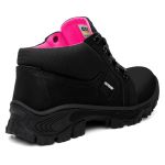 Bota Cano Baixo Catpriime De Segurança Trabalho Epi Feminina - Preto com Rosa