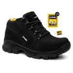 Bota Cano Baixo Catpriime De Segurança Trabalho Epi - Preto com Amarelo