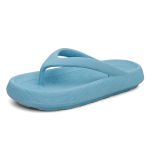 Chinelo De Dedo Nuvem Flatform Anatômico Plataforma Azul Claro 