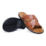 Chinelo Sandália Masculina em Couro Bali Caramelo - Conforto e Estilo Casual 