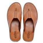 Sandália Masculina Pulse Couro Legítimo Caramelo – Chinelo Confortável com Estilo Artesanal