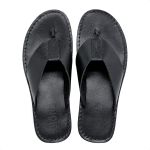 Sandália Masculina Pulse Couro Legítimo Preta – Chinelo Confortável com Estilo Artesanal