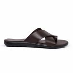 Chinelo Sandália de Couro Masculina Havana Marrom – Casual e Anatômica 