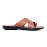 Chinelo Sandália de Couro Masculina Havana Caramelo – Casual e Anatômica