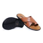 Chinelo Sandália de Couro Masculina Havana Caramelo – Casual e Anatômica