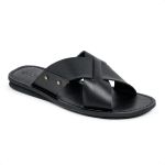 Chinelo Sandália de Couro Masculina Tira Cruzada Lisboa Preto - clássico e versátil 