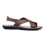 Sandália Masculina Nomad Tira Cruzada Couro Legítimo Marrom– Confortável e Estilosa