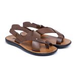 Sandália Masculina Nomad Tira Cruzada Couro Legítimo Marrom– Confortável e Estilosa