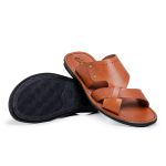Chinelo Sandália de Couro Masculina Saara Conhaque – estilo tropical e despojado