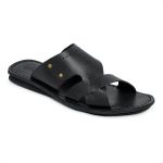 Chinelo Sandália de Couro Masculina Saara Preto – estilo tropical e despojado 