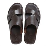 Chinelo Sandália de Couro Masculina Saara Marrom – estilo tropical e despojado
