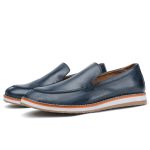 Sapato Masculino em Couro Viena Azul Marinho - Estilo Sofisticado
