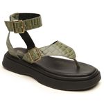 Sandália Flatform Feminina em Couro Alicia Sálvia - Tendência e Conforto
