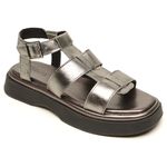 Sandália Flatform Feminina em Couro Iris Inox - Estilo e Conforto Elevado