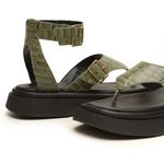 Sandália Flatform Feminina em Couro Alicia Sálvia - Tendência e Conforto