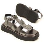 Sandália Flatform Feminina em Couro Iris Inox - Estilo e Conforto Elevado