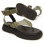 Sandália Flatform Feminina em Couro Alicia Sálvia - Tendência e Conforto