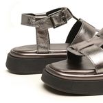 Sandália Flatform Feminina em Couro Iris Inox - Estilo e Conforto Elevado