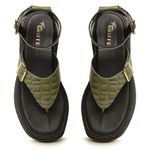 Sandália Flatform Feminina em Couro Alicia Sálvia - Tendência e Conforto