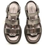 Sandália Flatform Feminina em Couro Iris Inox - Estilo e Conforto Elevado