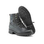 Coturno Feminino em Couro Tratorado Vermont Preto - Pegada Fashion e Conforto