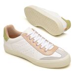 Tênis Feminino em Couro Luisa Branco Pistache - Estilo e Leveza