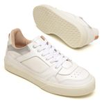 Tênis Feminino em Couro Luna Branco - Casual e Atemporal