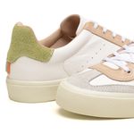 Tênis Feminino em Couro Luisa Branco Pistache - Estilo e Leveza