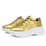 Tênis Feminino em Couro Clara Ouro Light - Elegância e Conforto