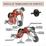 Roda Exercícios Abdominal Funcional Rolo Fitness Treino - Preto