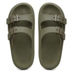 Chinelo Nuvem Ortopedico Tira Dupla Verde Militar 
